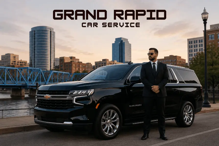 Grand Rapid Car Service Chevy Suburban downtown skyline